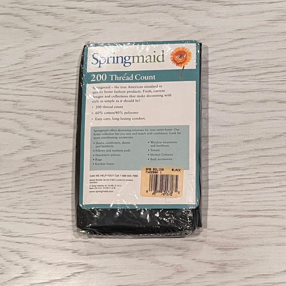 Springmaid Two Standard/Queen Pillowcases - 200 Thread Count - Black